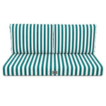 Set Cuscini Salotto da Giardino 100x50 Riga Verde - Premium 270g (1 Seduta + 2 Schienali)
