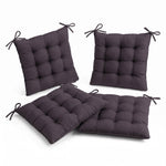 Set di 4 Cuscini per Sedia 40x40 Grigio Carbone - Interno ed Esterno (Idrorepellente con Lacci)