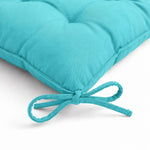 Set di 4 Cuscini per Sedia 40x40 Blu Caraibi - Interno ed Esterno (Idrorepellente con Lacci)