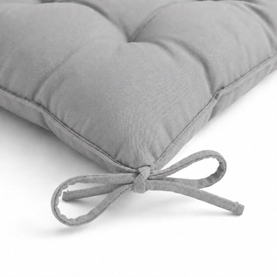 Set di 4 Cuscini per Sedia 40x40 Grigio Chiaro - Interno ed Esterno (Idrorepellente con Lacci)