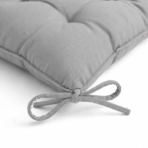Set di 4 Cuscini per Sedia 40x40 Grigio Chiaro - Interno ed Esterno (Idrorepellente con Lacci)