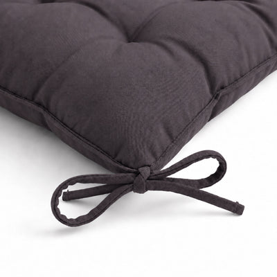 Set di 4 Cuscini per Sedia 40x40 Grigio Carbone - Interno ed Esterno (Idrorepellente con Lacci)