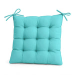 Set di 4 Cuscini per Sedia 40x40 Blu Caraibi - Interno ed Esterno (Idrorepellente con Lacci)