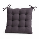 Set di 4 Cuscini per Sedia 40x40 Grigio Carbone - Interno ed Esterno (Idrorepellente con Lacci)