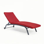 Matelas bain de soleil rouge piment Deco-arts.fr, déhoussable et imperméable, pour transat 185x60 cm, confort et style outdoor