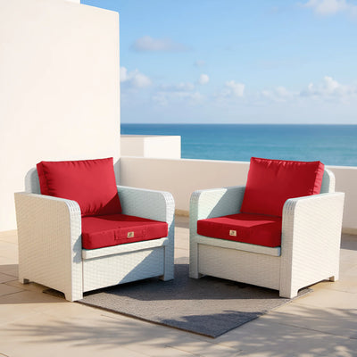 Ensemble Coussins Salon Jardin 60x70 Rouge - vue principale