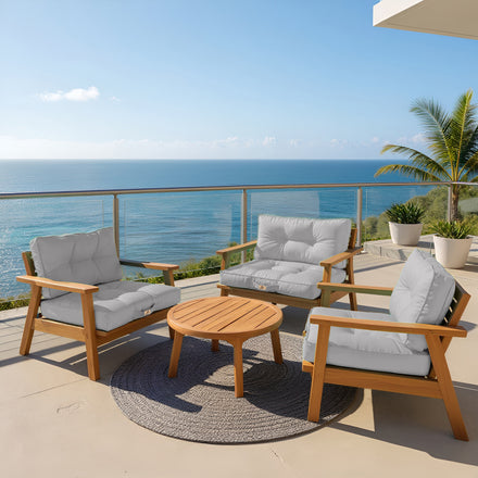 Set Cuscini Trapuntati 60x60 Grigio Ciottolo - Spesso 15cm & Morbido (Seduta + Schienale)