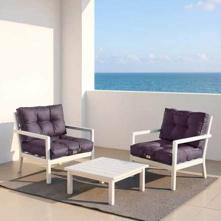 Set Cuscini Trapuntati 50x50 Grigio Carbone - Spesso 15cm & Morbido (Seduta + Schienale)