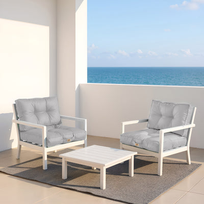 Coussins capitonnés gris galet 50x50 cm, épaissis 15 cm, moelleux pour fauteuils et canapés, avec assise et dossier.