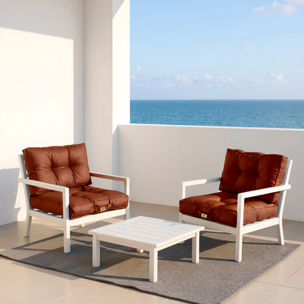 Set Cuscini Trapuntati 50x50 Terracotta - Spesso 15cm & Morbido (Seduta + Schienale)