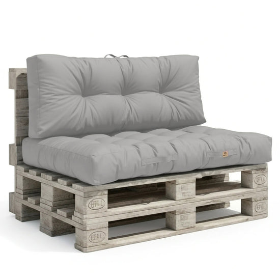 Set di cuscini da esterno per pallet grigio ghiaia 120x80 Impermeabile Anti-UV DECOARTS