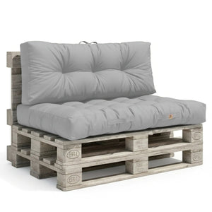 Set Cuscini Pallet 120x80 Grigio Ciottolo - Impermeabile & Spesso 15cm