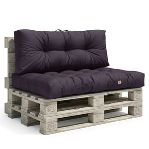 Set Cuscini Pallet 120x80 Grigio Carbone - Impermeabile & Spesso 15cm