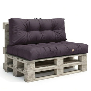 Set Cuscini Pallet 120x80 Grigio Carbone - Impermeabile & Spesso 15cm