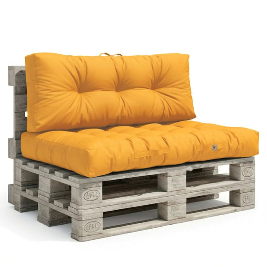 Set cuscini da esterno per pallet giallo miele 120x80 Impermeabile Anti-UV DECOARTS