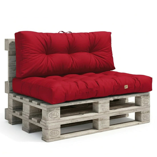 Set di cuscini da esterno per pallet chili red 120x80 Impermeabile Anti-UV DECOARTS