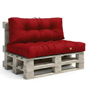 Set Cuscini Pallet 120x80 Rosso Peperoncino - Impermeabile & Spesso 15cm
