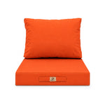 Set Cuscini Salotto da Giardino 60x60 Arancione - Sfoderabile & Anti-UV (Seduta + Schienale)