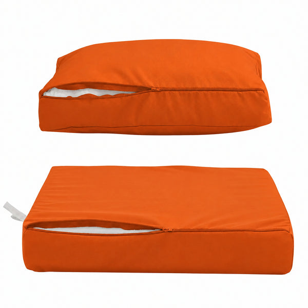 Set Cuscini Salotto da Giardino 60x60 Arancione - Sfoderabile & Anti-UV (Seduta + Schienale)