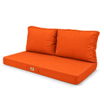 Set Cuscini Salotto da Giardino 100x50 Arancione - Sfoderabile & Anti-UV (1 Seduta + 2 Schienali)