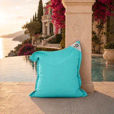 Fodera Pouf XL 120x80 Blu Caraibi - (Fodera da Riempire - Interno/Esterno)