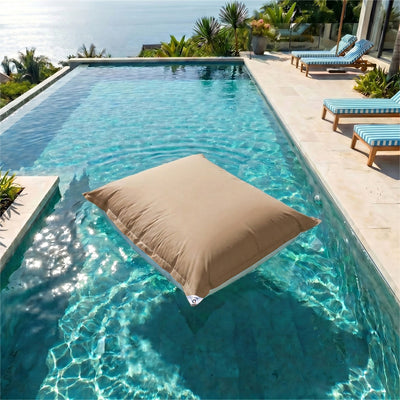 Fodera Pouf Galleggiante XXL 180x140 Beige - (Fodera da Riempire - Spécial Piscina)