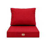 Set Cuscini Salotto da Giardino 60x60 Rosso - Sfoderabile & Anti-UV (Seduta + Schienale)