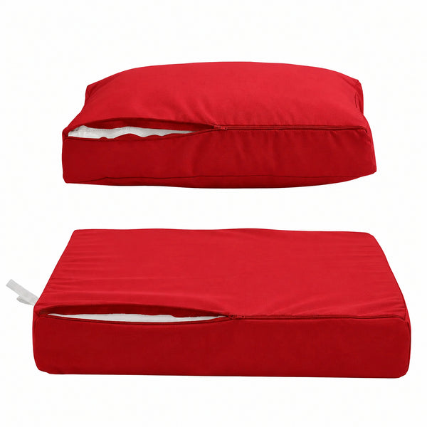 Set Cuscini Salotto da Giardino 60x60 Rosso - Sfoderabile & Anti-UV (Seduta + Schienale)