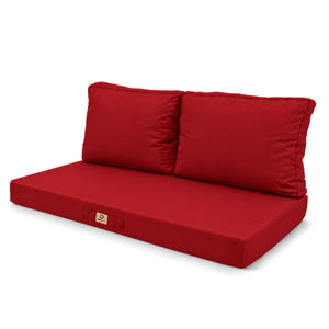 Set Cuscini Salotto da Giardino 100x50 Rosso - Sfoderabile & Anti-UV (1 Seduta + 2 Schienali)