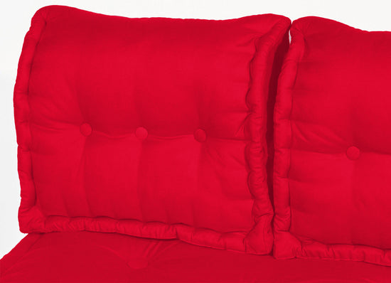 Coussin dossier pour palette capitonné en Polyester Rouge piment 60x40x15cm - Deco-arts.fr