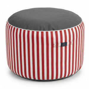 Pouf Rotondo Righe Rosso - Premium 270g - Altezza 40cm Diametro 70cm