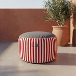 Pouf Rond Rayure Rouge - vue principale