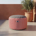 Pouf Rotondo Righe Rosso - Premium 270g - Altezza 40cm Diametro 70cm