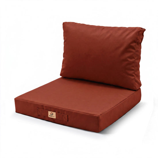 Set Cuscini Salotto da Giardino 60x60 Terracotta - Sfoderabile & Anti-UV (Seduta + Schienale)