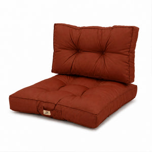 Set Cuscini Trapuntati 50x50 Terracotta - Spesso 15cm & Morbido (Seduta + Schienale)