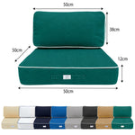 Set Cuscini Premium 50x50 Verde Smeraldo - Spesso 12cm & Finitura con Profilo
