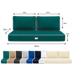 Set Cuscini Premium 100x50 Verde Smeraldo - 1 Seduta + 2 Schienali (Spesso 12cm & Passepoil)