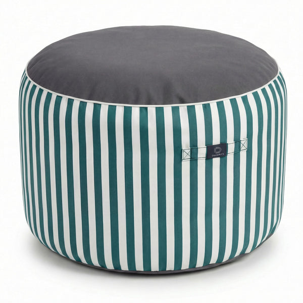 Pouf vert en situation extérieure