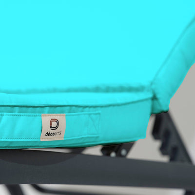 Matelas bain de soleil 185x60 cm Bleu Caraïbes pour transat, déhoussable et imperméable, de marque Deco-arts.fr