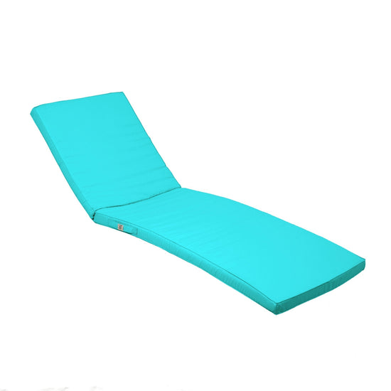 Coussin Bain de Soleil - Matelas pour Transat Dehoussable- 185x60x5cm - Bleu caraibes - Deco-arts.fr