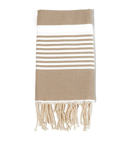 Fouta en coton arthur 100x200cm beige - Deco-arts.fr