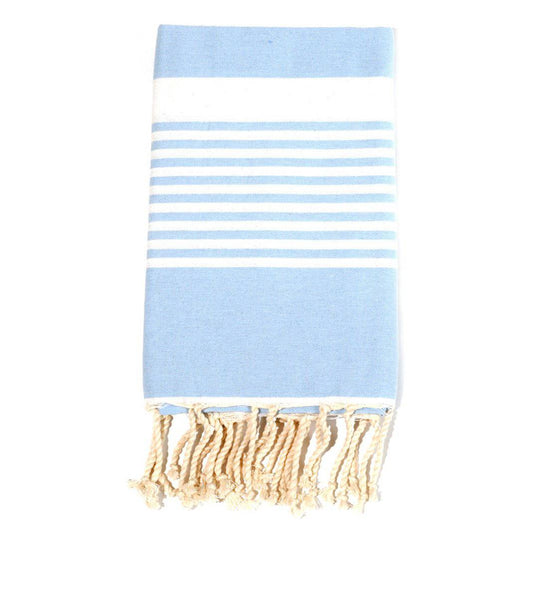 Fouta en coton arthur 100x200cm bleu ciel - Deco-arts.fr