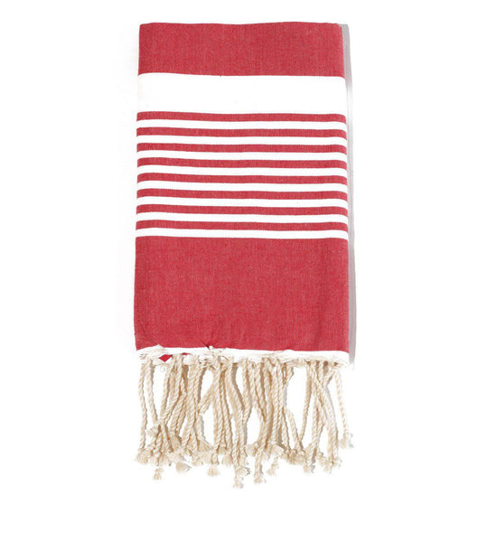 Fouta en coton arthur 100x200cm rouge - Deco-arts.fr