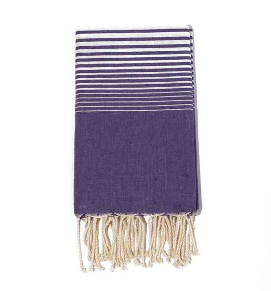 Fouta en coton miami 100x200cm violet - Deco-arts.fr
