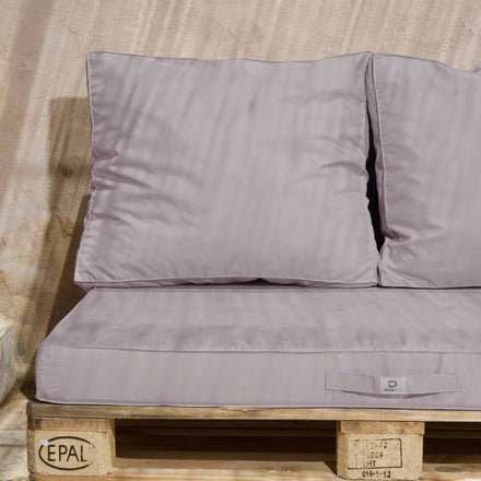 Set Cuscini Pallet Sfoderabili 120x80 Grigio Ciottolo - Impermeabile & Extérieur (1 Seduta + 2 Schienali)