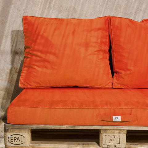 Set materasso copripallet sfoderabile con seduta 120x80x10cm e schienale Arancio