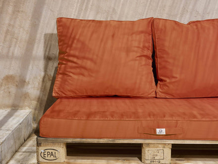 Set Cuscini Pallet Sfoderabili 120x80 Terracotta - Impermeabile & Extérieur (1 Seduta + 2 Schienali)