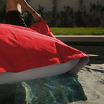 Housse pour Pouf Géant XXL 180x140cm Flottant pour Piscine - Rouge piment - Deco-arts.fr