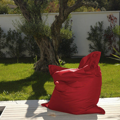 Housse de pouf géant XXL 180x140 cm rouge piment pour beanbag Deco-arts.fr, déhoussable intérieur et extérieur, salon et jardin.