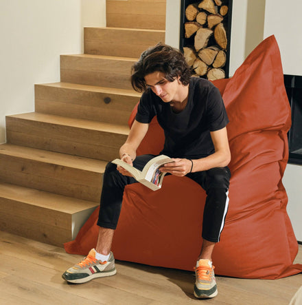 Pouf Gigante XXL 180x140 Terracotta - Impermeabile & Sfoderabile (Schiuma)